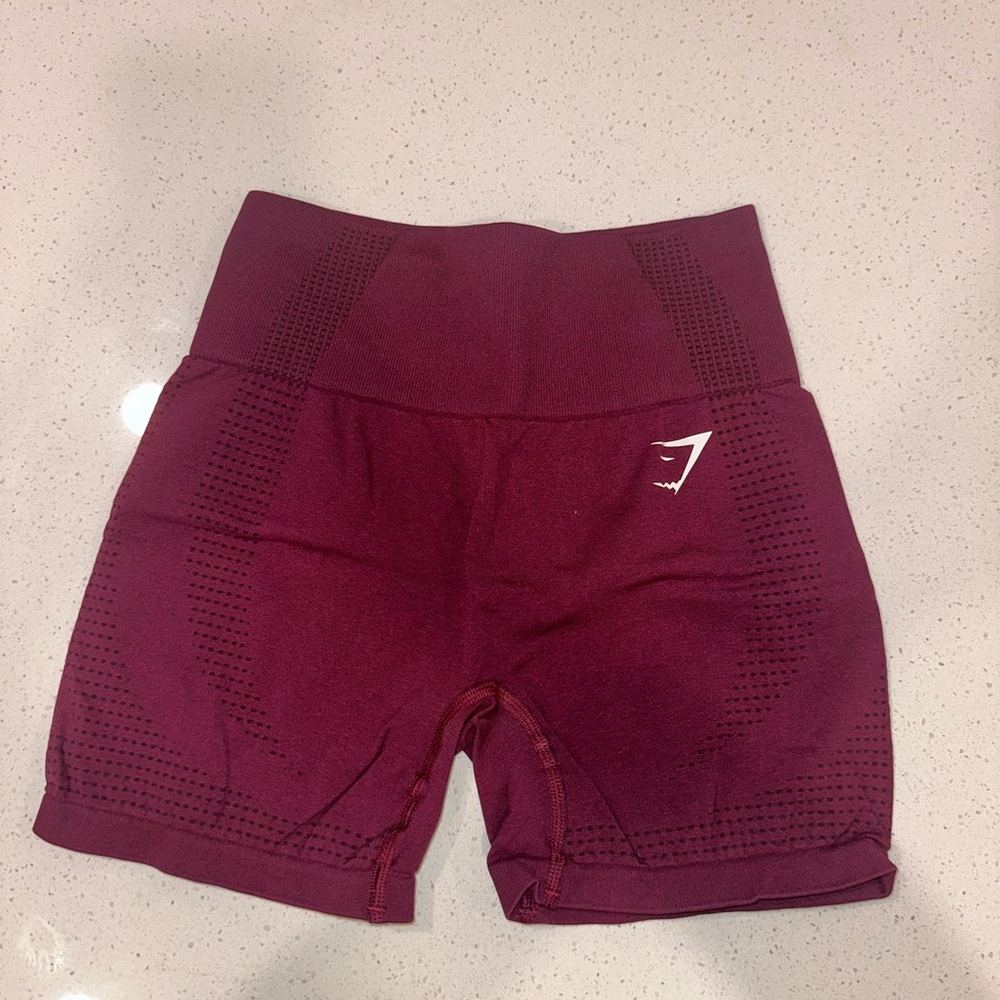 Gymshark Women's Burgundy / Maroon Vital Seamless Athletic Shorts